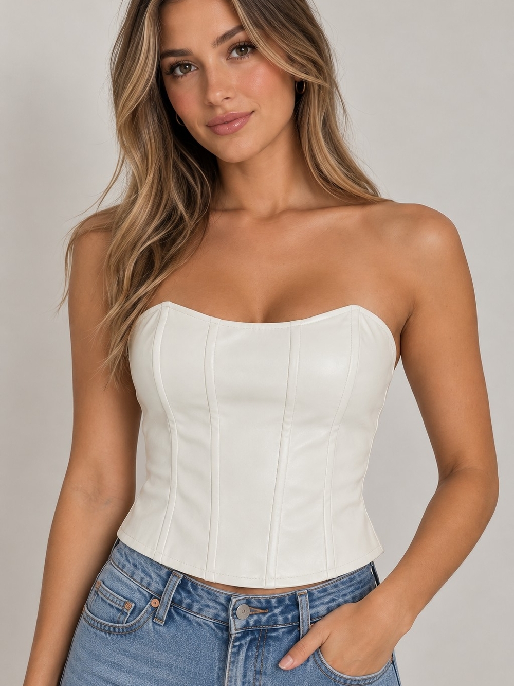 Miaou x Urban Outfitters Ivory Corset Top